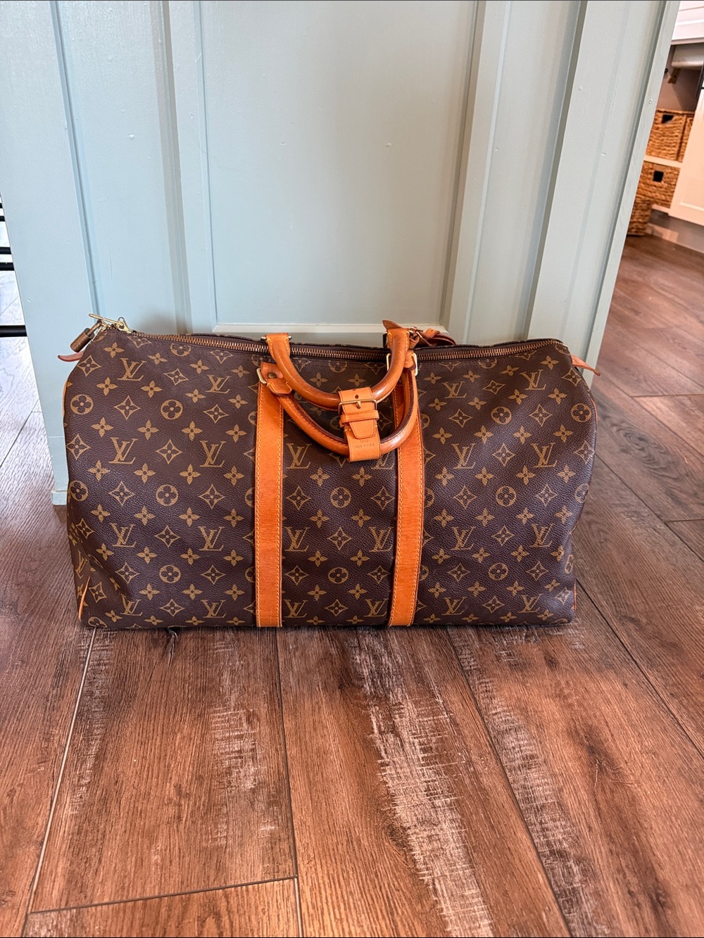 Louis Vuitton Monogram Canvas Travel Duffle with Vachetta Trim